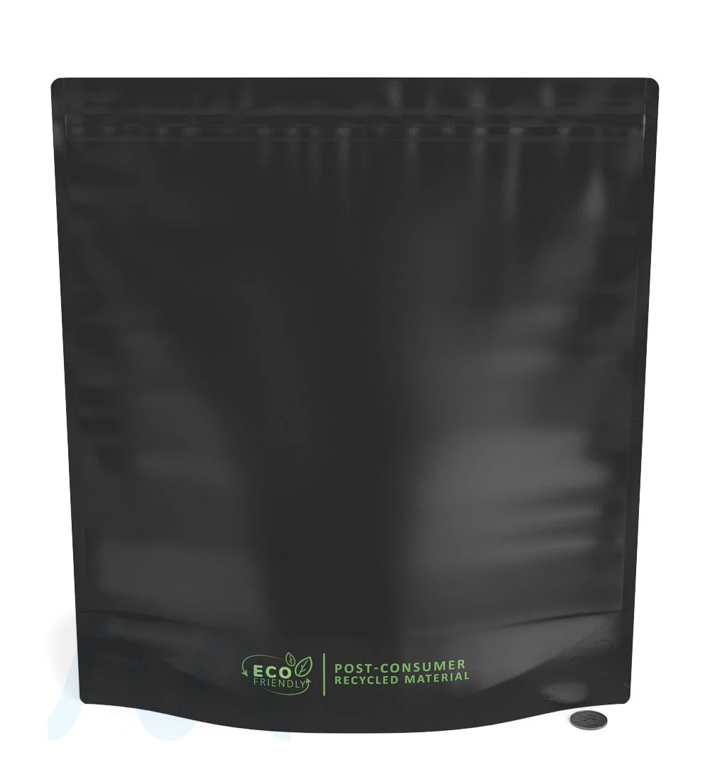 Tamper Evident | Matte Black Mylar PCR Bags (No Tear Notch) | 14.6in x 16.4in - 448g - 100 Count - Image 5