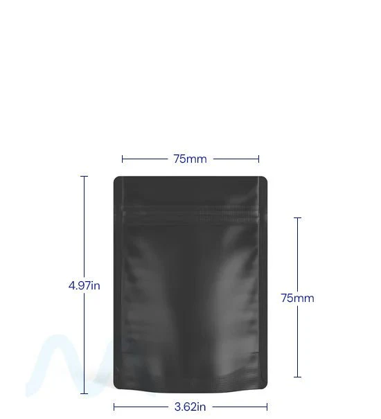 Tamper Evident | Matte Black PCR Mylar Bags (No Tear Notch) | 3.7in x 5in - 3.5g - 1000 Count - Image 4