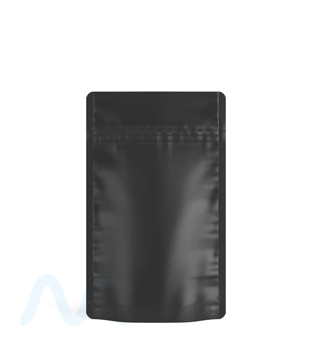 Tamper Evident Matte Black PCR Mylar Bags (No Tear Notch) | 4in x 6.5in - 7g | Sample - Image 2
