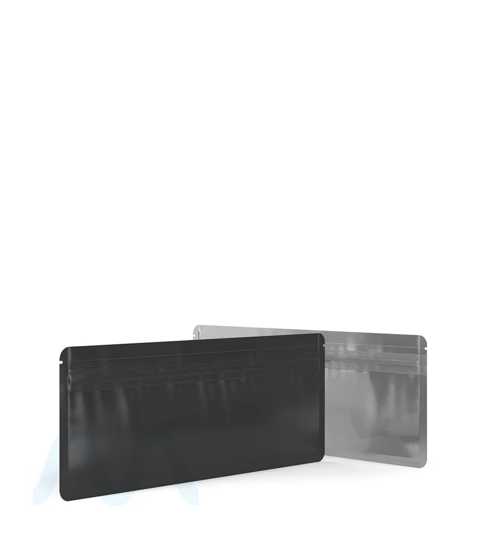 Tamper Evident | Matte Black Vista Mylar Bags for Pre-Roll/Syringe (Tear Notch) | 7in x 2.7in - 2g - 1000 Count - Image 4