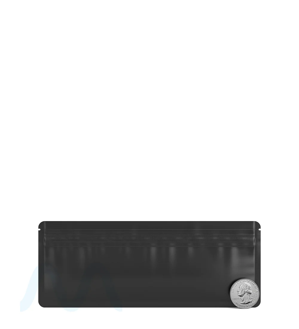 Tamper Evident | Matte Black Vista Mylar Bags for Pre-Roll/Syringe (Tear Notch) | 7in x 2.7in - 2g - 1000 Count - Image 6