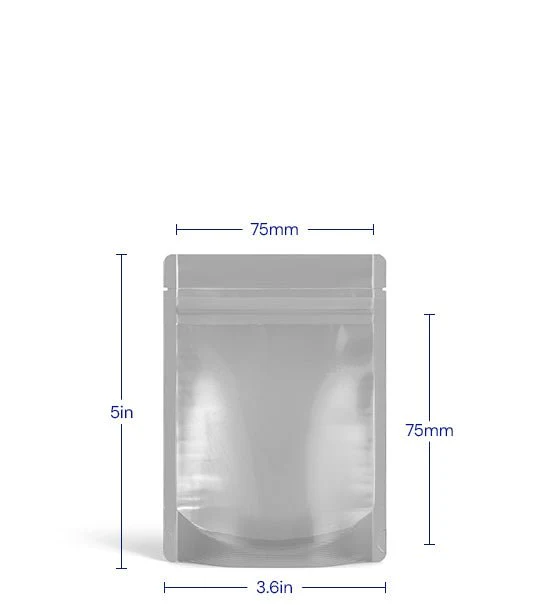 Tamper Evident | Matte Black Vista Mylar Bags (Tear Notch) | 3.62in x 5in - 3.5g - 1000 Count - Image 6