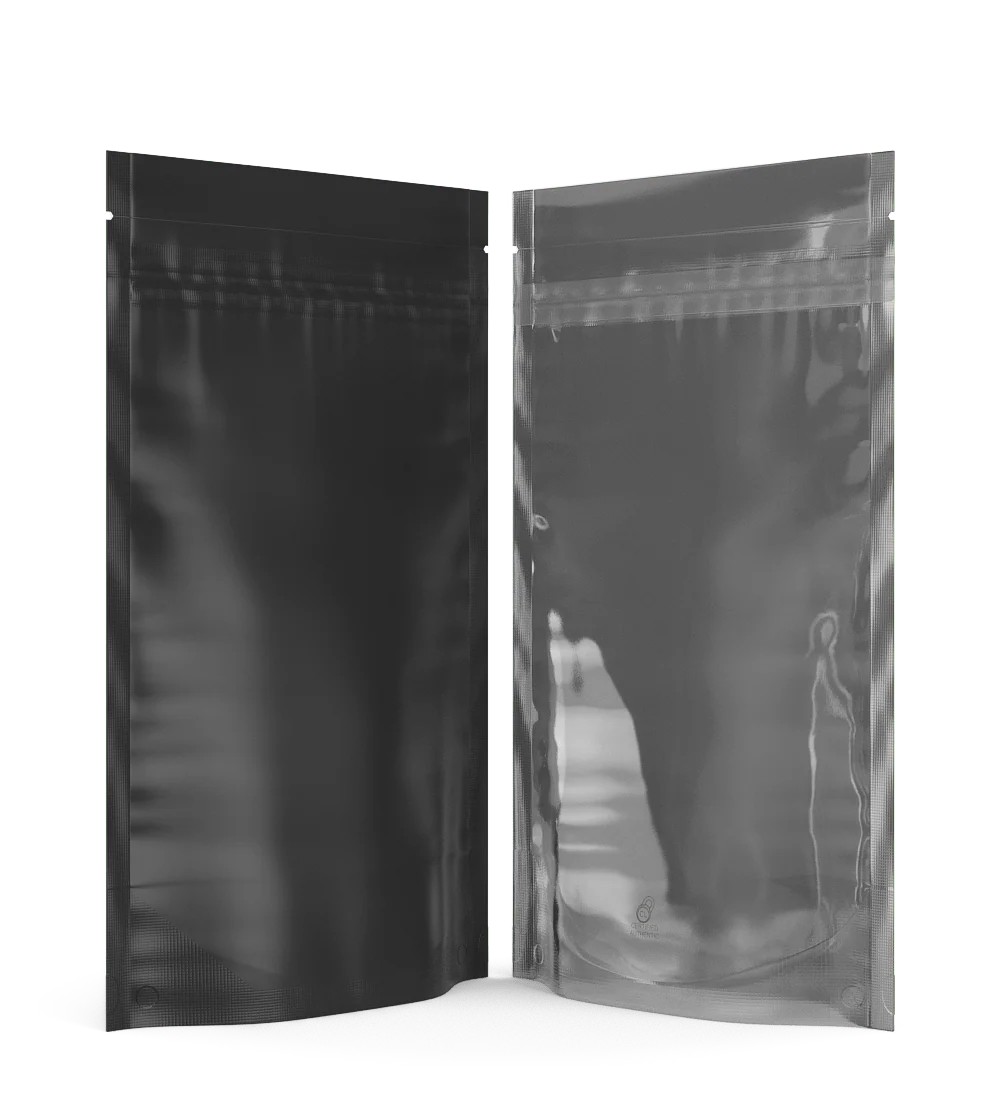 Tamper Evident | Matte Black Vista Mylar Bags (Tear Notch) | 5in x 8.1in - 14g - 1000 Count - Image 3