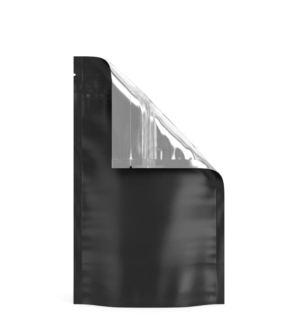 Tamper Evident | Matte Black Vista Mylar Bags (Tear Notch) | 5in x 8.1in - 14g - 1000 Count - Image 5