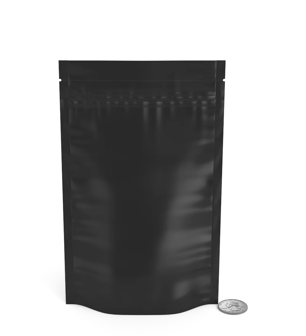 Tamper Evident | Matte Black Vista Mylar Bags (Tear Notch) | 5in x 8.1in - 14g - 1000 Count - Image 7