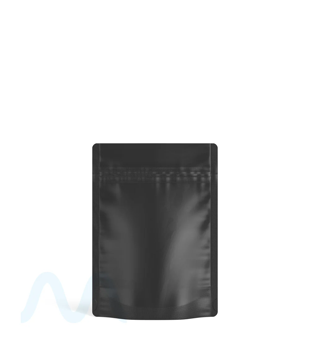 Tamper Evident | Matte Black Vista Mylar PCR Bags (No Tear Notch) | 3.62in x 5in - 3.5g - 1000 Count - Image 2