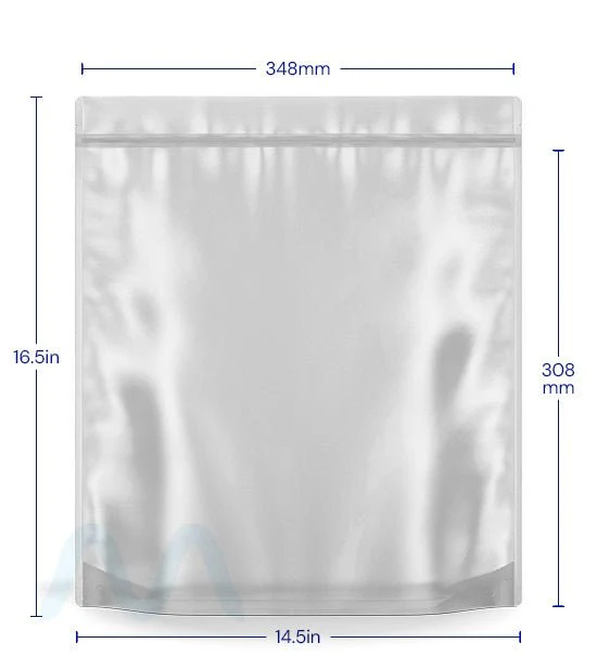 Tamper Evident | Matte Black Vista PCR Mylar Bags (Tear Notch) | 14.6in x 16.4in - 448g - 100 Count - Image 5