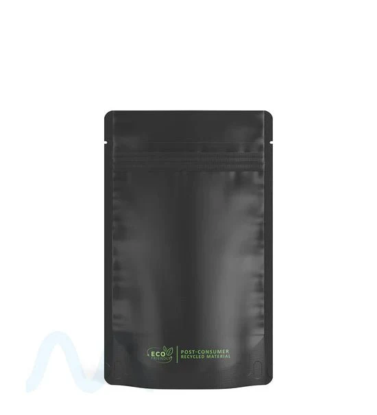 Tamper Evident | Matte Black Vista PCR Mylar Bags (Tear Notch) | 4in x 6.5in - 7g - 1000 Count - Image 2
