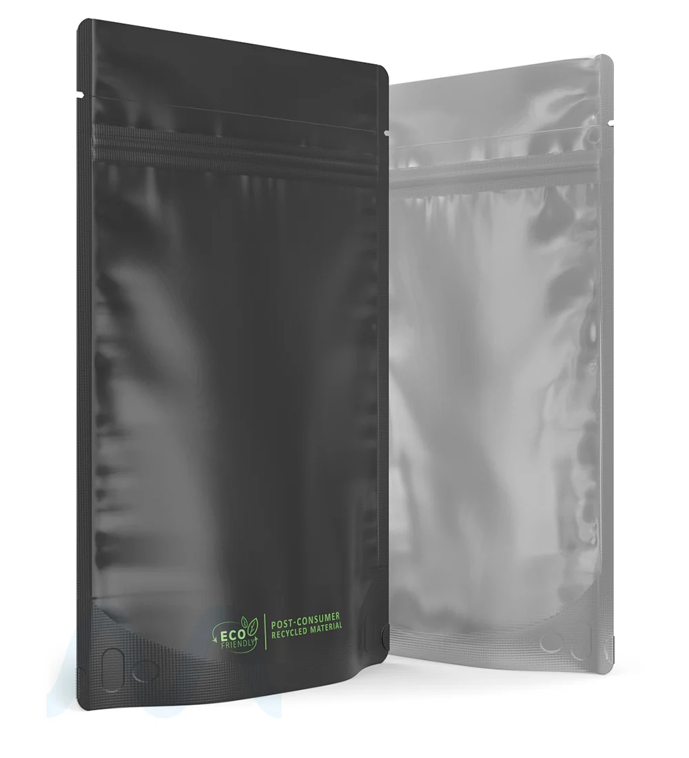 Tamper Evident | Matte Black Vista PCR Mylar Bags (Tear Notch) | 6in x 9.3in - 28g - 1000 Count - Image 4