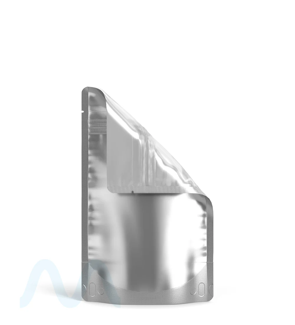Tamper Evident | Matte Silver Vista PCR Mylar Bags (Tear Notch) | 4in x 6.5in - 7g - 1000 Count