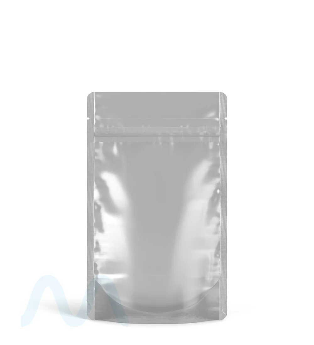 Tamper Evident | Matte Silver Vista PCR Mylar Bags (Tear Notch) | 4in x 6.5in - 7g - 1000 Count - Image 4