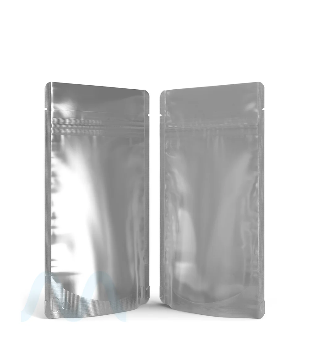 Tamper Evident | Matte Silver Vista PCR Mylar Bags (Tear Notch) | 4in x 6.5in - 7g - 1000 Count - Image 5