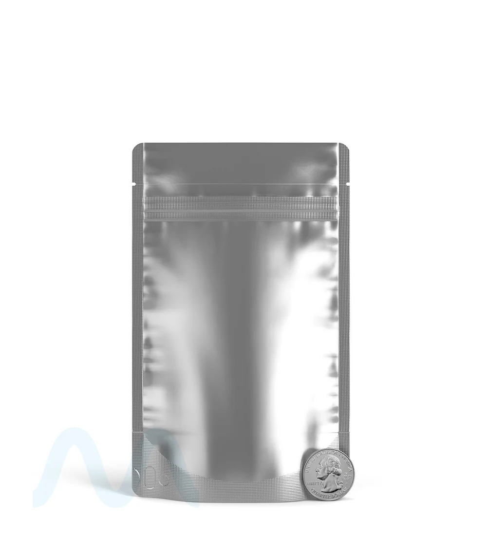 Tamper Evident | Matte Silver Vista PCR Mylar Bags (Tear Notch) | 4in x 6.5in - 7g - 1000 Count - Image 6