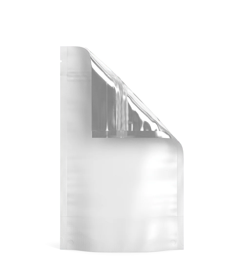 Tamper Evident | Matte White Vista Mylar Bags (Tear Notch) | 5in x 8.1in - 14g - 1000 Count - Image 5