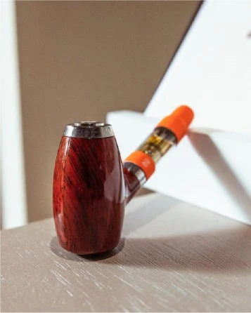 Variable Voltage "Old Man's Pipe" Shaped Vape Cartridge Battery | 900mah - Redwood Wood - 510 Thread - Image 3