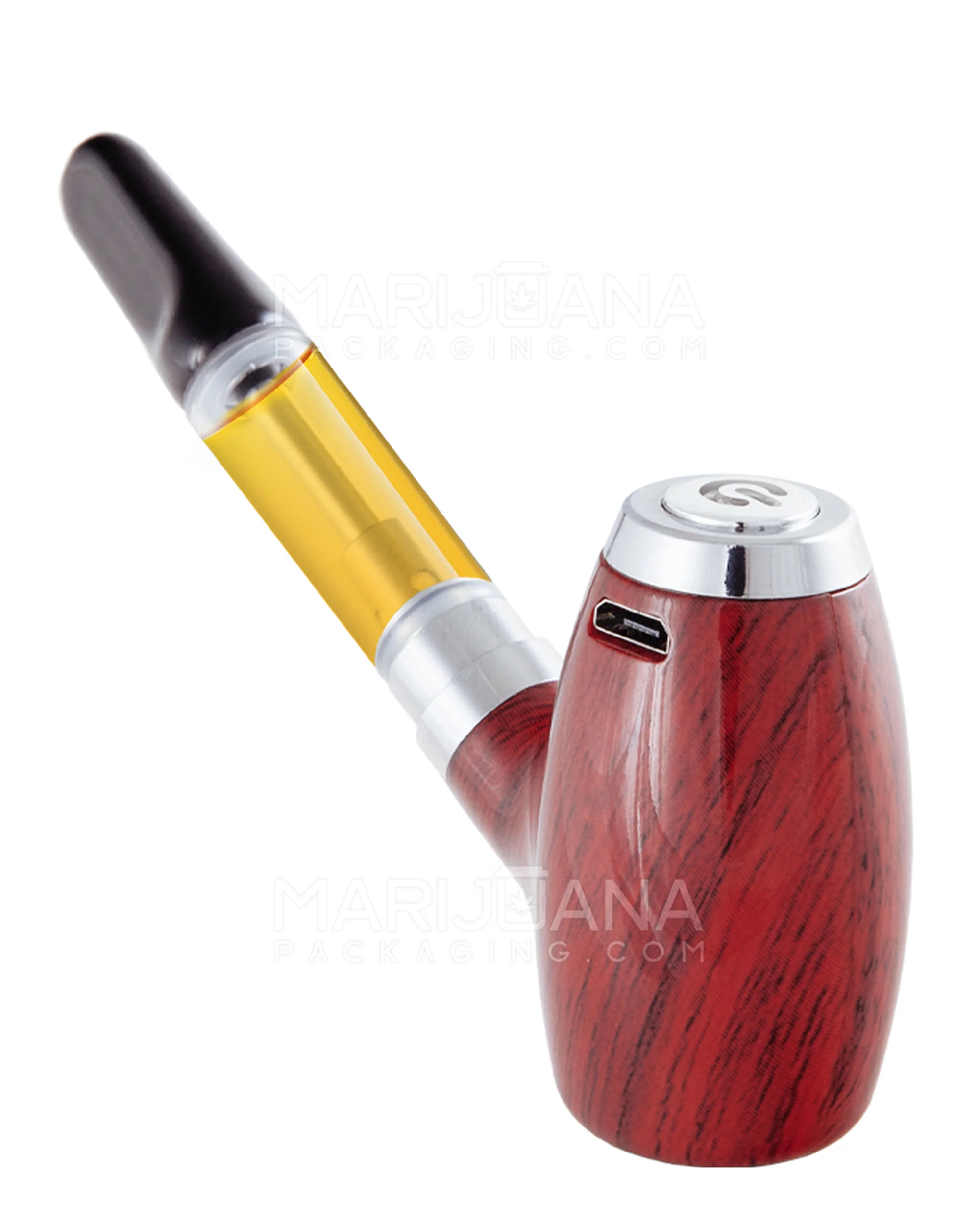 Variable Voltage "Old Man's Pipe" Shaped Vape Cartridge Battery | 900mah - Redwood Wood - 510 Thread - Image 4