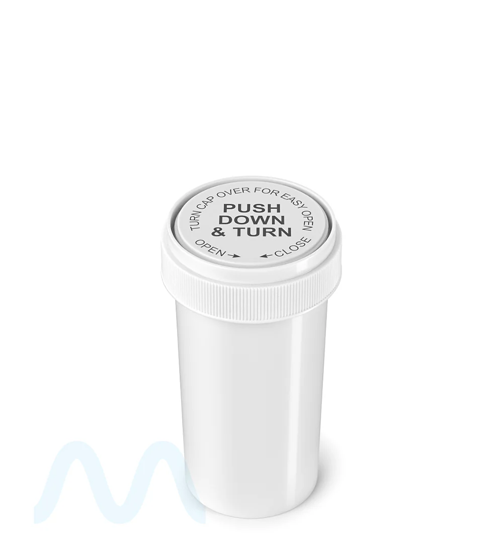 Child Resistant | Opaque White Reversible Cap Vials | 40dr - 10g - 150 Count - Image 3