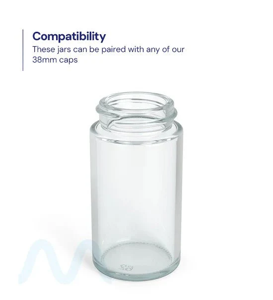 Wide Mouth Straight Sided Clear Glass Jars for Pre-Rolls | 38mm - 2oz - 180 Count - Image 4